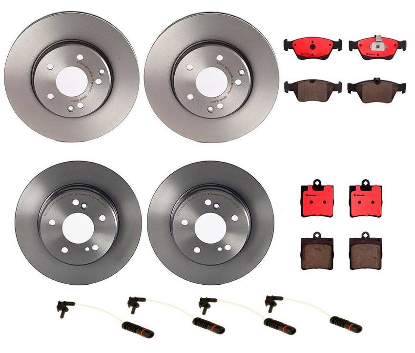 Mercedes Brakes Kit - Pads & Rotors Front and Rear (288mm/278mm) (Ceramic) 004420172041 - Brembo 1636761KIT